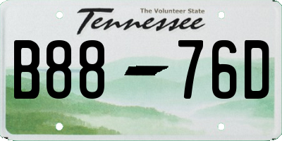 TN license plate B8876D