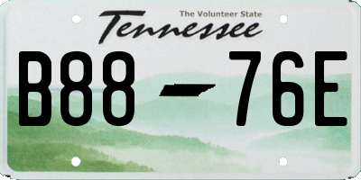 TN license plate B8876E