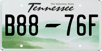 TN license plate B8876F