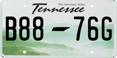 TN license plate B8876G