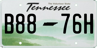 TN license plate B8876H