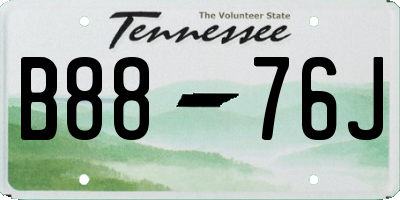 TN license plate B8876J