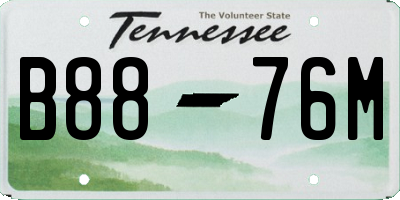 TN license plate B8876M