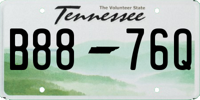 TN license plate B8876Q