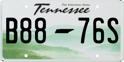 TN license plate B8876S