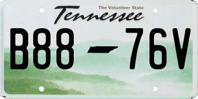TN license plate B8876V