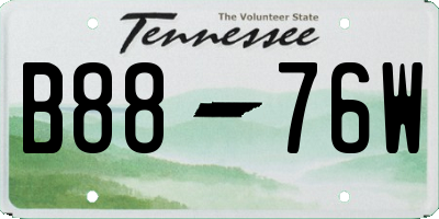 TN license plate B8876W