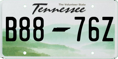 TN license plate B8876Z