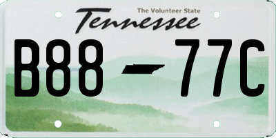 TN license plate B8877C