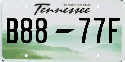 TN license plate B8877F