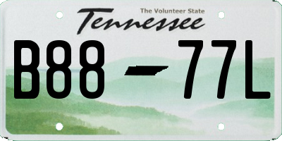 TN license plate B8877L