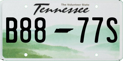 TN license plate B8877S