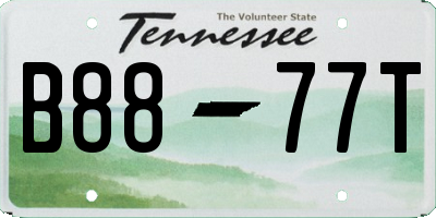 TN license plate B8877T