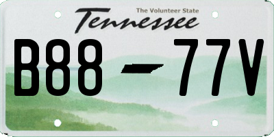 TN license plate B8877V