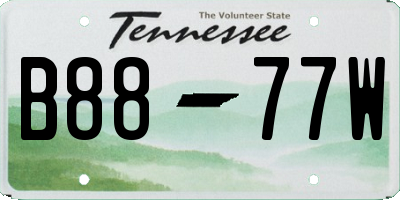TN license plate B8877W