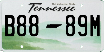 TN license plate B8889M