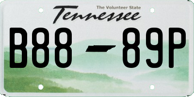 TN license plate B8889P