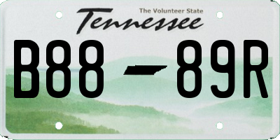 TN license plate B8889R