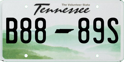 TN license plate B8889S