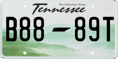 TN license plate B8889T