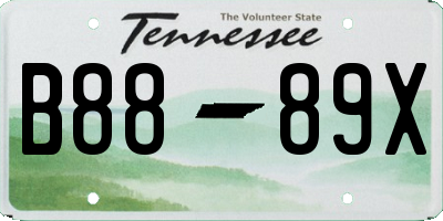 TN license plate B8889X