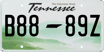 TN license plate B8889Z
