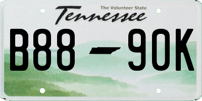 TN license plate B8890K