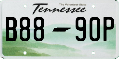 TN license plate B8890P