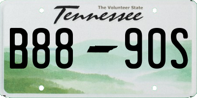 TN license plate B8890S