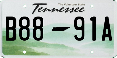 TN license plate B8891A