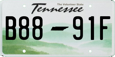 TN license plate B8891F