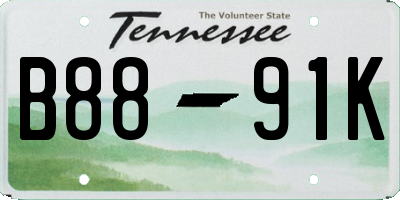 TN license plate B8891K