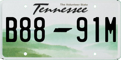 TN license plate B8891M
