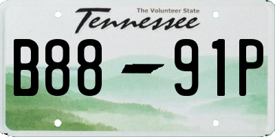 TN license plate B8891P