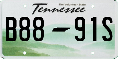 TN license plate B8891S