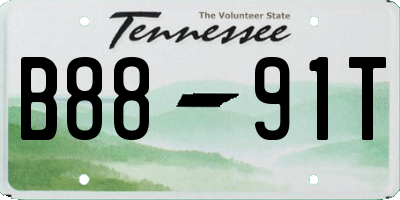 TN license plate B8891T