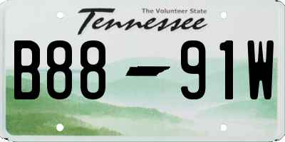 TN license plate B8891W