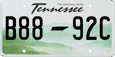 TN license plate B8892C
