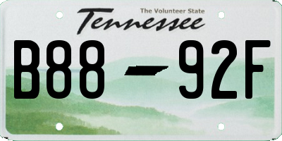 TN license plate B8892F