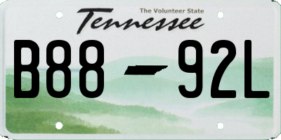 TN license plate B8892L