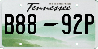 TN license plate B8892P