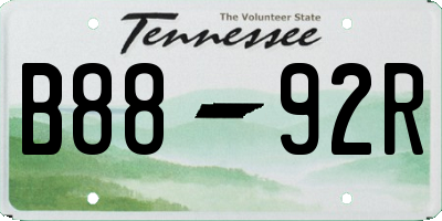 TN license plate B8892R