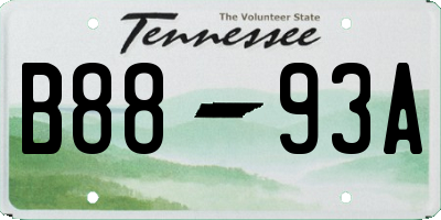 TN license plate B8893A