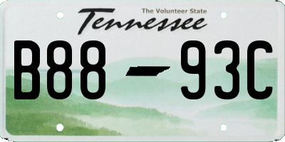 TN license plate B8893C