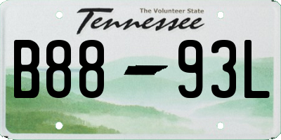 TN license plate B8893L