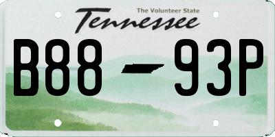 TN license plate B8893P