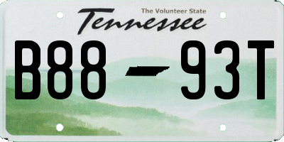 TN license plate B8893T