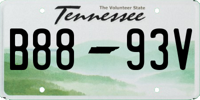 TN license plate B8893V