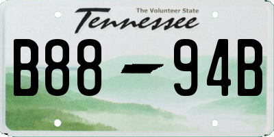 TN license plate B8894B