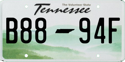 TN license plate B8894F